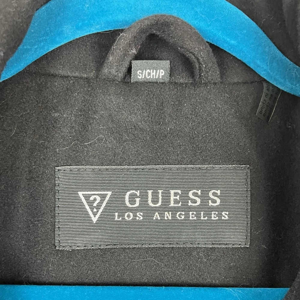 Guess Black Hooded Peacoat Winter Jacket - Picture 7 of 10